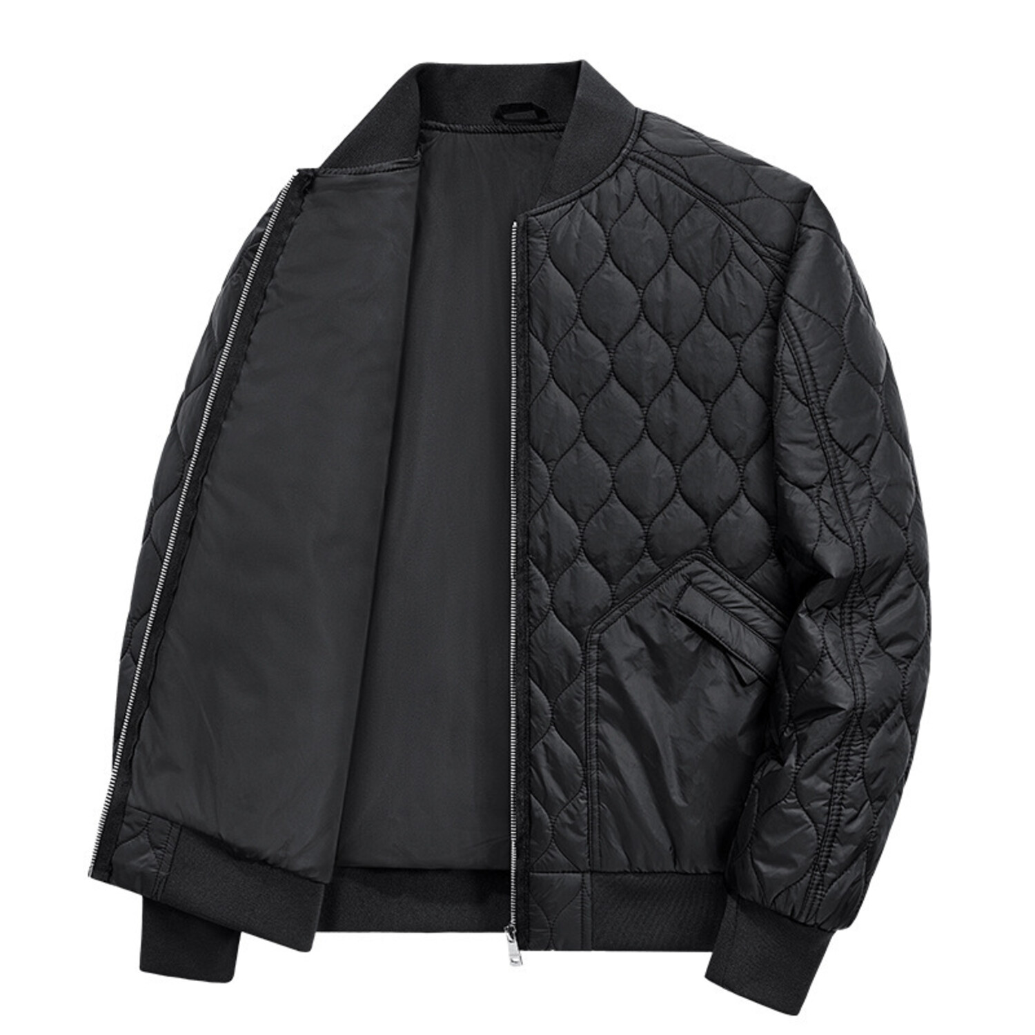 Quilted Bomber Jacket // Black (XS) - Atom Coats + Jackets - Touch of ...