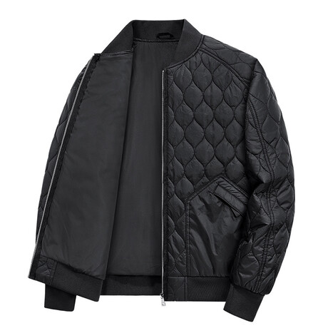 Quilted Bomber Jacket // Black (XS)