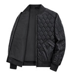 Quilted Bomber Jacket // Black (2XL)