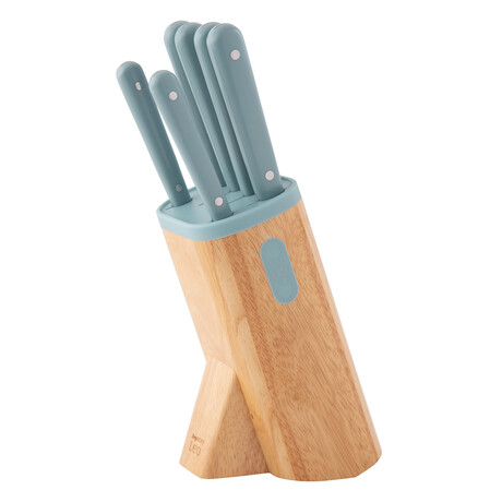 Leo Slate 7pc Knife Block Set // Sage