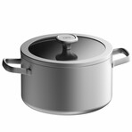 Leo 9.5" Recycled SS Cov Stockpot // Graphite