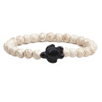 Beaded Turtle Bracelet // White
