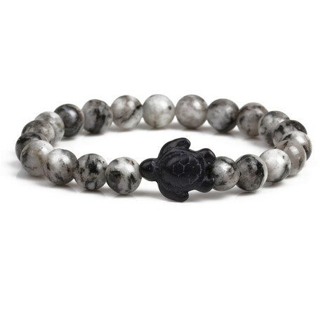 Beaded Turtle Bracelet // Tiger skin stone