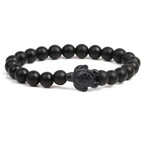 Beaded Turtle Bracelet // Black matte