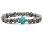 Beaded Turtle Bracelet // Green & Grey