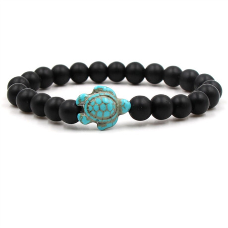 Beaded Turtle Bracelet // Green & Black