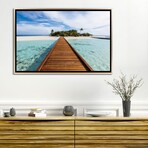 Wooden Jetty To A Tropical Island, Maldives by Matteo Colombo (18"H x 26"W x 1.5"D)