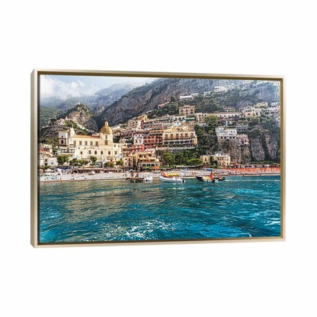 Low Angle View of Positano from The Sea, Amalfi Coast, Campania, Italy by George Oze (18"H x 26"W x 1.5"D)