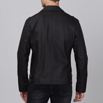 Biker Leather Jacket // Black Matte (S)