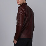 Racer Leather Jacket // Burgundy (S)