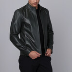 Racer Leather Jacket // Green (S)