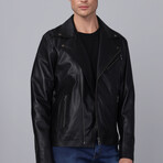Biker Leather Jacket // Black (S)