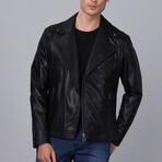 Biker Leather Jacket // Black (S)