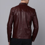 Racer Leather Jacket // Burgundy (S)