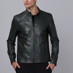 Racer Leather Jacket // Green (S)