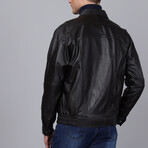 Bomber Leather Jacket // Black (S)