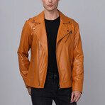 Biker Leather Jacket // Camel (S)