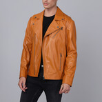 Biker Leather Jacket // Camel (S)