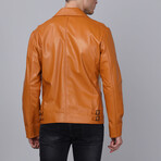 Biker Leather Jacket // Camel (S)