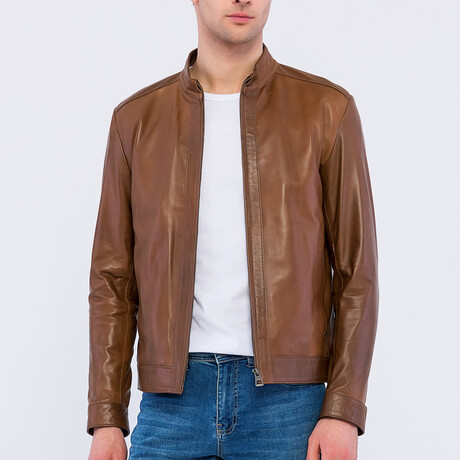 Racer Leather Jacket // Tan (S)