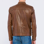 Racer Leather Jacket // Tan (S)