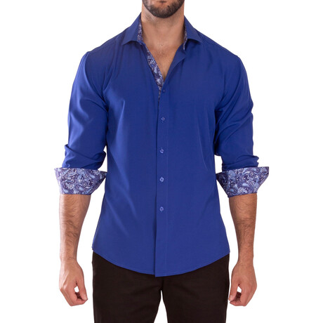 Performance Fit Long Sleeve Dress Shirt // Royal Blue (XS)