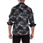 Fog Smudge Long Sleeve Dress Shirt // Black (XS)