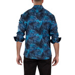 Fog Smudge Long Sleeve Dress Shirt // Navy (XS)