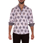 Diagonal Line Fleur Long Sleeve Dress Shirt // White (XS)