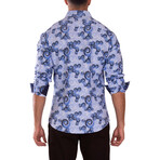Multicolor Spirals Long Sleeve Dress Shirt // Blue (XS)