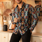 Decades Kaleidoscope Long Sleeve Dress Shirt // Black (XS)