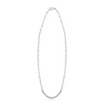 14k White Gold Paper Clip Chain Eco-Friendly Diamond Half Tennis Necklace // 18" // New