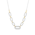 18k Yellow Gold + 18k White Gold Paper Clip Link Eco-Friendly Diamond Necklace // 18" // New