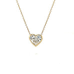 14k Yellow Gold Lab-Grown Heart-Shaped Diamond Necklace // 18" // New