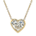 14k Yellow Gold Lab-Grown Heart-Shaped Diamond Necklace // 18" // New