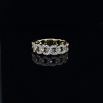 18k Yellow Gold Eco-Friendly Chain Link Diamond Cocktail Ring // Ring Size: 6.5 // New