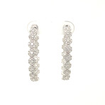 18k White Gold Eco-Friendly Diamond Cluster Hoop Earrings // New