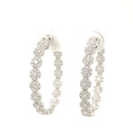 18k White Gold Eco-Friendly Diamond Cluster Hoop Earrings // New