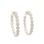 18k White Gold Eco-Friendly Diamond Cluster Hoop Earrings // New