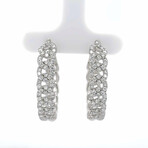 18k White Gold Eco-Friendly Diamond Chain Hoop Earrings // New