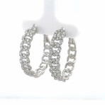 18k White Gold Eco-Friendly Diamond Chain Hoop Earrings // New