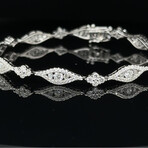 18k White Gold Diamond Marquise Third Eye Bracelet // 7" // New