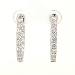 18k White Gold Eco-Friendly Diamond Inside Out Jumbo Hoop Earrings // New
