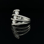 18k White Gold Triple Eco-Friendly Diamond Cocktail Ring // Ring Size: 6.5 // New