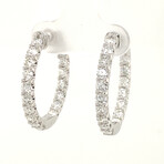 18k White Gold Eco-Friendly Diamond Inside Out Jumbo Hoop Earrings // New