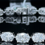 14k White Gold Eco-Friendly Oval Tennis Diamond Bracelet // 7" // New