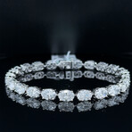 14k White Gold Eco-Friendly Oval Tennis Diamond Bracelet // 7" // New
