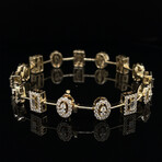 14k Yellow Gold Diamond Mixed Shape Bracelet // 7" // New