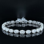 14k White Gold Eco-Friendly Oval Tennis Diamond Bracelet // 7" // New