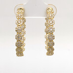 18k Yellow Gold Eco-Friendly Diamond Cluster Hoop Earrings // New